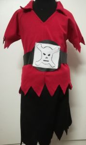 Kids Costumes to Hire - Pirate BOY red top , black pants, & belt